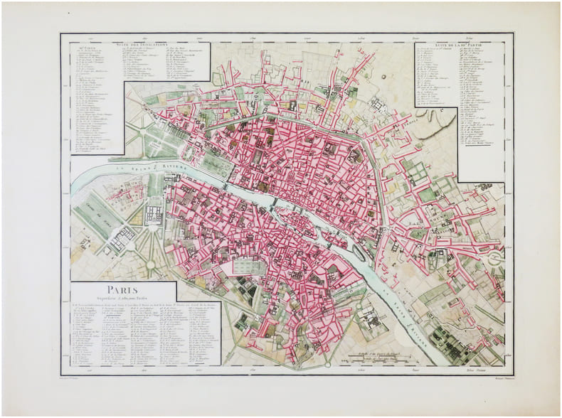  Paris. Superficie 5,280,000 toises.. CHANLAIRE (Pierre-Gr&eacute;goire) & MENTELLE (Edm&eacute;).