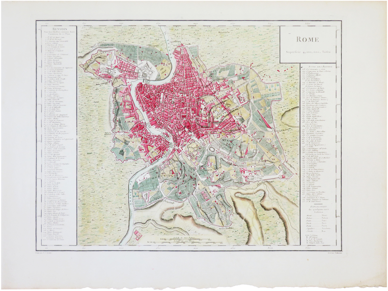  Rome. Superficie 4,000,000 toises.. CHANLAIRE (Pierre-Grégoire) & MENTELLE (Edmé).