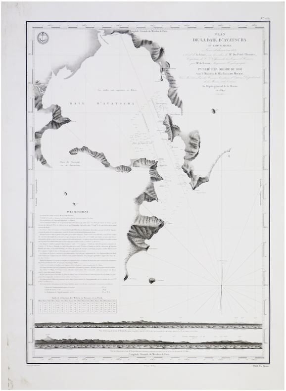  [KAMTCHATKA] Plan de la Baie d'Avatscha au Kamtschatka.. DU PETIT-THOUARS (Louis-Marie Aubert).