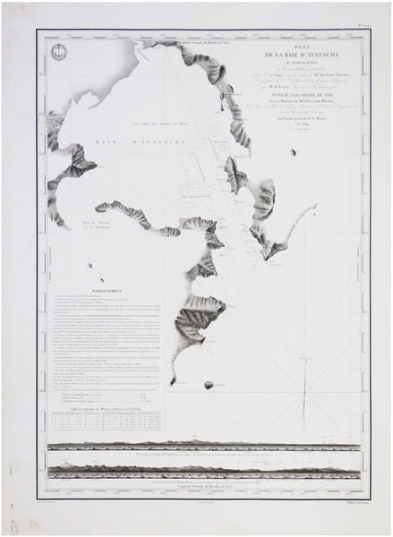  [KAMTCHATKA] Plan de la Baie d'Avatscha au Kamtschatka.. DU PETIT-THOUARS (Louis-Marie Aubert).
