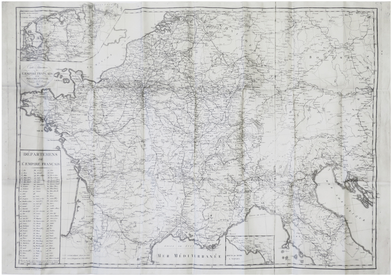  Carte itinéraire de l'Empire français et du royaume d'Italie.. POIRSON (Jean-Baptiste).
