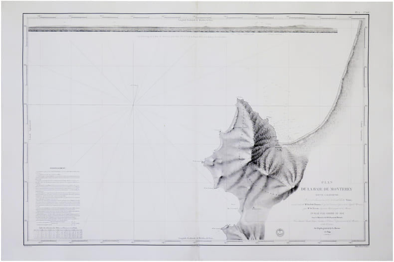  [CALIFORNIE/MONTEREY] Plan de la Baie de Monterey (Haute Californie).. DU PETIT-THOUARS (Louis-Marie Aubert).
