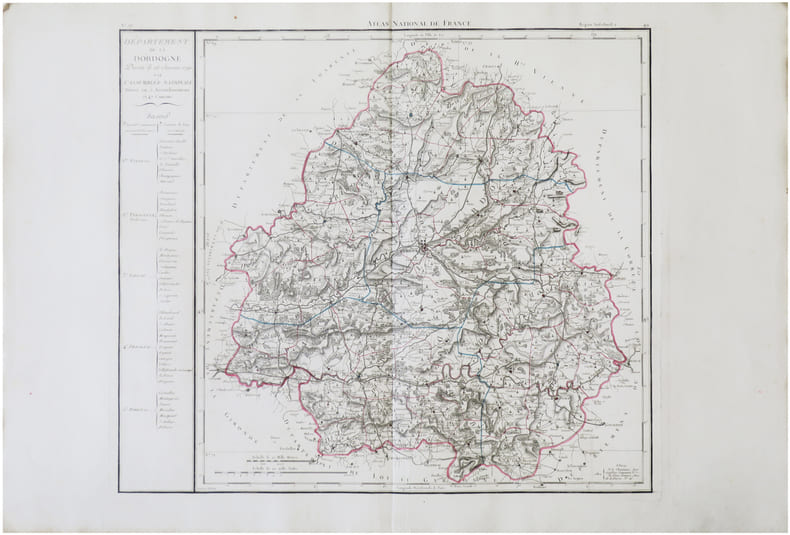  [DORDOGNE] D&eacute;partement de la Dordogne d&eacute;cr&eacute;t&eacute; le 26 janvier 1790 par l’Assembl&eacute;e Nationale.. CHANLAIRE (Pierre-Gr&eacute;goire) & MENTELLE (Edm&eacute;).