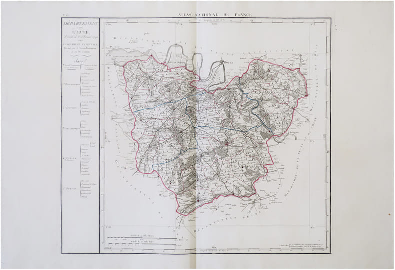  [EURE] D&eacute;partement de l’Eure d&eacute;cr&eacute;t&eacute; le 1er f&eacute;vrier 1790 par l’Assembl&eacute;e Nationale.. CHANLAIRE (Pierre-Gr&eacute;goire) & MENTELLE (Edm&eacute;).