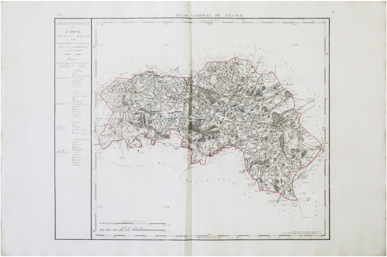  [ORNE] D&eacute;partement de l’Orne d&eacute;cr&eacute;t&eacute; le 25 janvier 1790 par l’Assembl&eacute;e Nationale.. CHANLAIRE (Pierre-Gr&eacute;goire) & MENTELLE (Edm&eacute;).