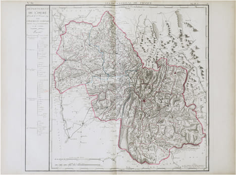  [ISÈRE] Département de l’Isère décrété le 3 février 1790 par l’Assemblée Nationale.. CHANLAIRE (Pierre-Grégoire) & MENTELLE (Edmé).