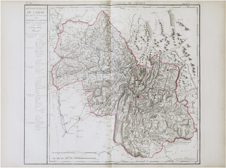  [IS&Egrave;RE] D&eacute;partement de l’Is&egrave;re d&eacute;cr&eacute;t&eacute; le 3 f&eacute;vrier 1790 par l’Assembl&eacute;e Nationale.. CHANLAIRE (Pierre-Gr&eacute;goire) & MENTELLE (Edm&eacute;).
