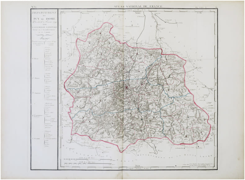  [PUY-de-D&Ocirc;ME] D&eacute;partement du Puy de D&ocirc;me d&eacute;cr&eacute;t&eacute; le 5 f&eacute;vrier 1790 par l’Assembl&eacute;e Nationale.. CHANLAIRE (Pierre-Gr&eacute;goire) & MENTELLE (Edm&eacute;).