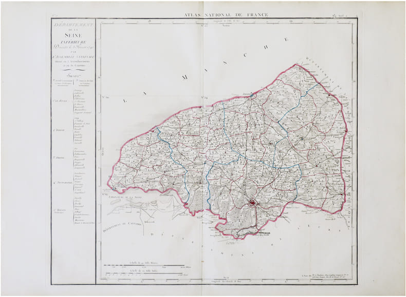  [SEINE-MARITIME] D&eacute;partement de la Seine Inf&eacute;rieure d&eacute;cr&eacute;t&eacute; le 3 f&eacute;vrier 1790 par l’Assembl&eacute;e Nationale.. CHANLAIRE (Pierre-Gr&eacute;goire) & MENTELLE ...