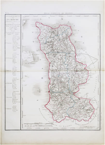  [MANCHE] D&eacute;partement de la Manche d&eacute;cr&eacute;t&eacute; le 27 janvier 1790 par l’Assembl&eacute;e Nationale.. CHANLAIRE (Pierre-Gr&eacute;goire) & MENTELLE (Edm&eacute;).