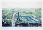 Paris en 1889. Vue générale de l'Exposition Universelle. La Tour Eiffel et les Palais du Champ de Mars et du Trocadéro.. FICHOT (Charles).
