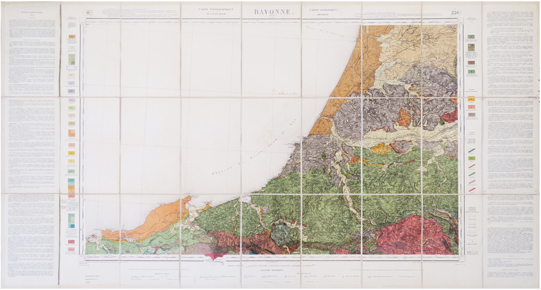  [BAYONNE/GÉOLOGIE] Carte géologique détaillée. Bayonne. Feuille n°226.. VIENNOT (Pascal).