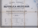  [MEXIQUE] Carta general de la Republica Mexicana formada en el ministerio de Fomento con los datos mas recientes por disposicion del secretario del ...