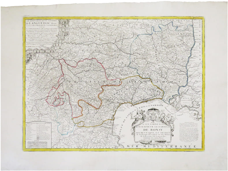  [LANGUEDOC] Le gouvernement g&eacute;n&eacute;ral de Languedoc divis&eacute; en trois lieutenances g&eacute;n&eacute;rales.. NOLIN (Jean-Baptiste).