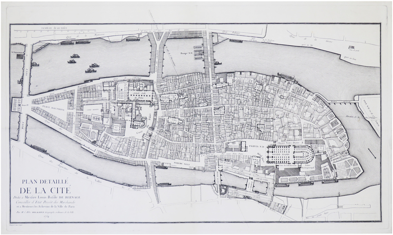  [ÎLE de la CITÉ] Plan détaillé de la Cité.. DELAGRIVE (Jean, abbé).