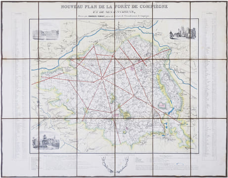  [FORÊT de COMPIÈGNE] Nouveau plan de la forêt de Compiègne et de ses environs.. PERINT (Charles).