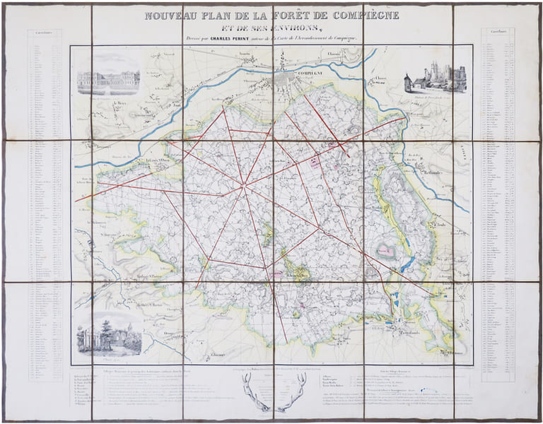  [FOR&Ecirc;T de COMPI&Egrave;GNE] Nouveau plan de la for&ecirc;t de Compi&egrave;gne et de ses environs.. PERINT (Charles).