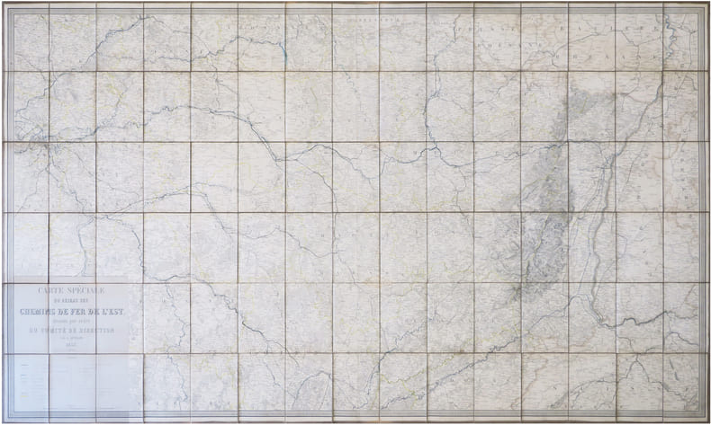  [CHEMINS de FER] Carte sp&eacute;ciale du r&eacute;seau des chemins de fer de l'Est, dress&eacute;e par ordre du Comit&eacute; de Direction.. LETELLIER (Antoine &Eacute;mile).