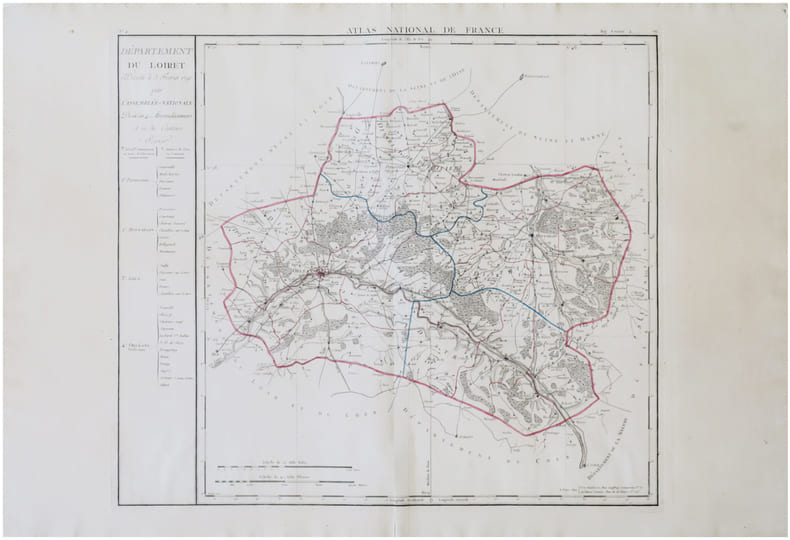  [LOIRET] D&eacute;partement du Loiret d&eacute;cr&eacute;t&eacute; le 3 f&eacute;vrier 1790 par l’Assembl&eacute;e Nationale.. CHANLAIRE (Pierre-Gr&eacute;goire) & MENTELLE (Edm&eacute;).