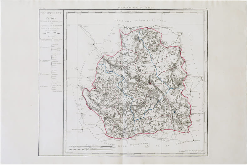  [INDRE] D&eacute;partement de l’Indre d&eacute;cr&eacute;t&eacute; le 4 f&eacute;vrier 1790 par l’Assembl&eacute;e Nationale.. CHANLAIRE (Pierre-Gr&eacute;goire) & MENTELLE (Edm&eacute;).