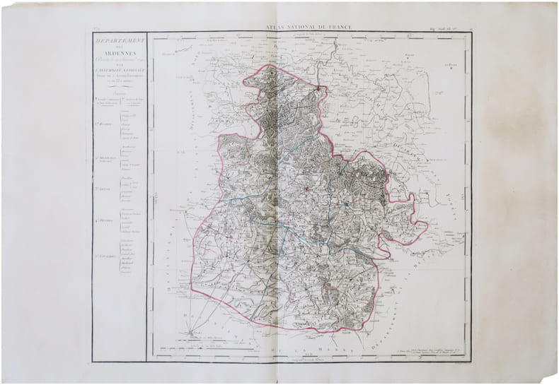  [ARDENNES] D&eacute;partement des Ardennes d&eacute;cr&eacute;t&eacute; le 19 janvier 1790 par l’Assembl&eacute;e Nationale.. CHANLAIRE (Pierre-Gr&eacute;goire) & MENTELLE (Edm&eacute;).