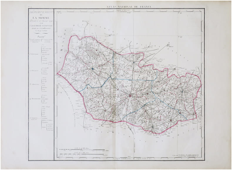  [SOMME] D&eacute;partement de la Somme d&eacute;cr&eacute;t&eacute; le 26 janvier 1790 par l’Assembl&eacute;e Nationale.. CHANLAIRE (Pierre-Gr&eacute;goire) & MENTELLE (Edm&eacute;).