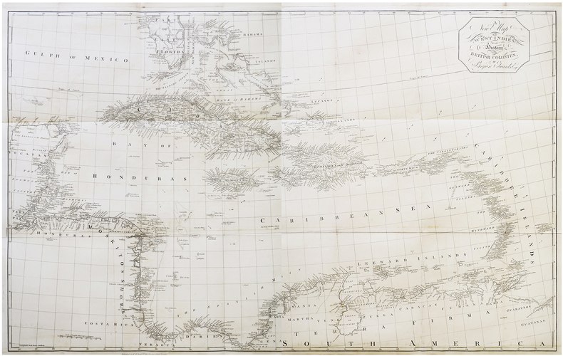  A new map of the West Indies for the history of the British colonies.. EDWARDS (Bryan).
