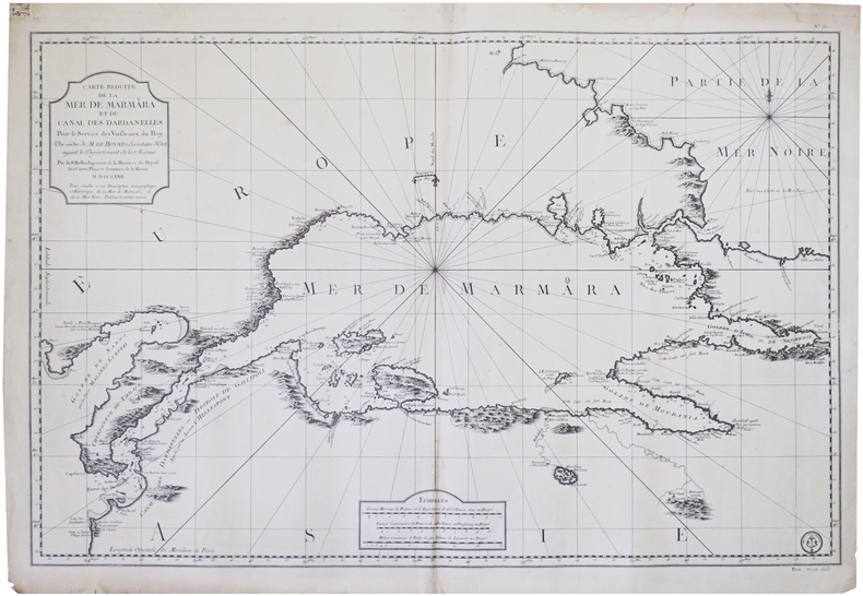  [TURQUIE] Carte réduite de la mer de Marmara et du canal des Dardanelles.. BELLIN (Jacques-Nicolas).