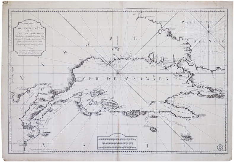  [TURQUIE] Carte r&eacute;duite de la mer de Marmara et du canal des Dardanelles.. BELLIN (Jacques-Nicolas).