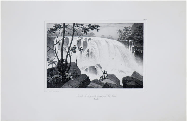  [BR&Eacute;SIL] Cascade de la grande Tejuca, pr&egrave;s Rio-Janeiro. (Br&eacute;sil).. BOUGAINVILLE (Hyacinthe-Yves-Philippe-Potentien, baron de) & LA TOUANNE (Edmond ...