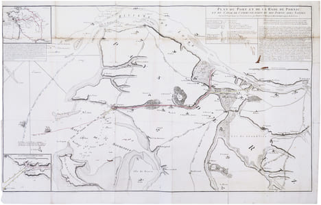  [PORNIC] Plan du port et de la rade de Pornic et du canal de communication du dit Pornic avec Nantes.. BRIE-SERRANT (Clément-Alexandre, marquis de).
