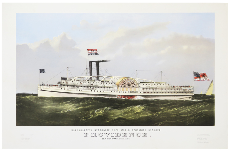 Narragansett steamship Co.'s world renowned steamer Porovidence. B.M. Simmons, Commander.. ENDICOTT & CO.