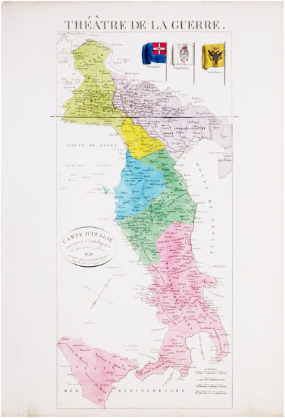  Th&eacute;&acirc;tre de la guerre. Carte d'Italie pour servir &agrave; l'intelligence des op&eacute;rations militaires.. SAINTIN (Claude-Auguste).
