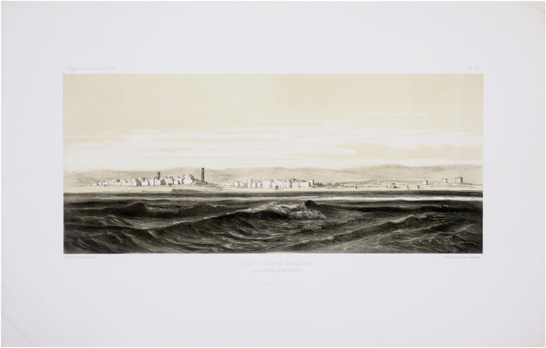  [SOMALIE/MOGADISCIO] Vue de la ville de Moguedchou prise du mouillage en dehors du r&eacute;cif.. GUILLAIN (Charles) & CARAGUEL (L&eacute;on Exup&egrave;re Hippolyte).