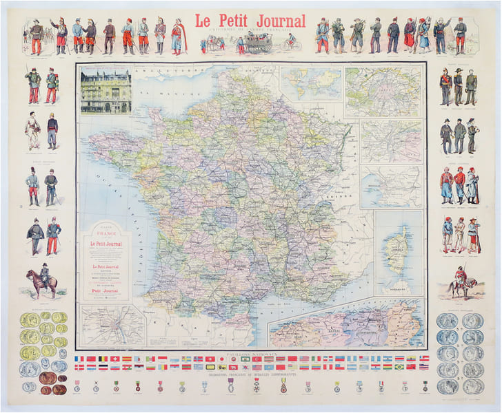  Carte de France publi&eacute;e par Le Petit Journal d'apr&egrave;s les documents les plus r&eacute;cents.. GUIBAL (A.).