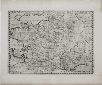  Carte de la France divisée par les provinces de l'esglise galicane.. BOISSEAU (Jean).