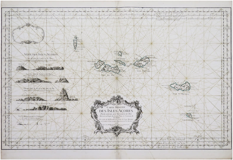  [A&Ccedil;ORES] Carte r&eacute;duite des Isles A&ccedil;ores.. BELLIN (Jacques-Nicolas).