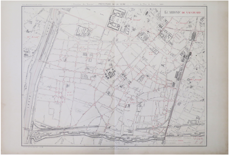  [PARIS 15ème arrondissement] 15.e arrond.t de Vaugirard.. ALPHAND (Jean-Charles Adolphe) & FAUVE (L.).