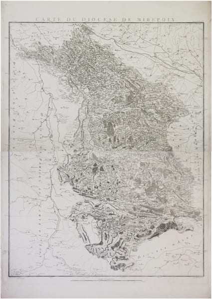  [MIREPOIX/ARI&Egrave;GE] Carte du dioc&egrave;se de Mirepoix.. CAPITAINE (Louis) & CASSINI de THURY (C&eacute;sar-Fran&ccedil;ois).