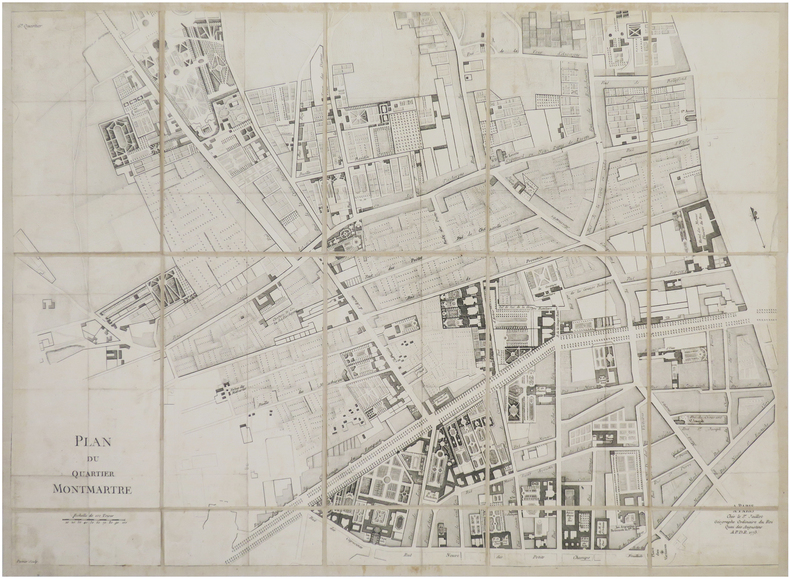  [QUARTIER MONTMARTRE] Plan du Quartier Montmartre. 6e Quartier.. JAILLOT (Jean-Baptiste Michel Renou de Chauvigné, dit).