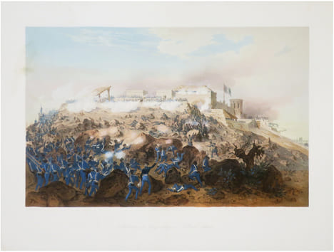  [GUERRE du MEXIQUE] Battle of Palo-Alto [et] Storming of Chapultepec - Pillows' attack.. NEBEL (Carl).
