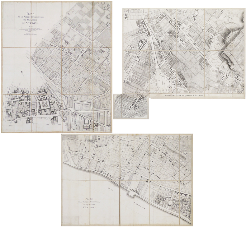  [QUARTIER SAINT ANTOINE] Plan de la partie occidentale du Quartier S.t Antoine - Plan de la partie méridionale du Quartier S.t Antoine - Partie ...