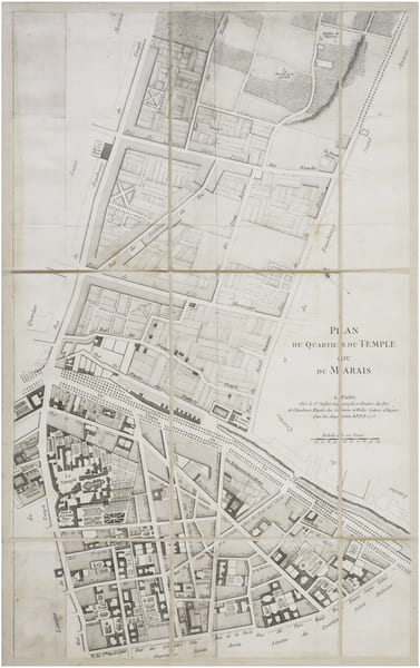  [QUARTIER du TEMPLE ou du MARAIS] Plan du Quartier du Temple ou du Marais.. JAILLOT (Jean-Baptiste Michel Renou de Chauvign&eacute;, dit).