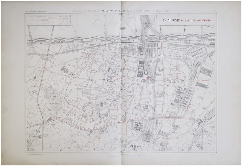  [PARIS 18&egrave;me arrondissement] 18.e arrond.t de la Butte Montmartre.. ALPHAND (Jean-Charles Adolphe) & FAUVE (L.).