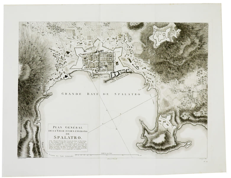  [CROATIE] Plan g&eacute;n&eacute;ral de la ville et des environs de Spalatro.. CASSAS (Louis-Fran&ccedil;ois).