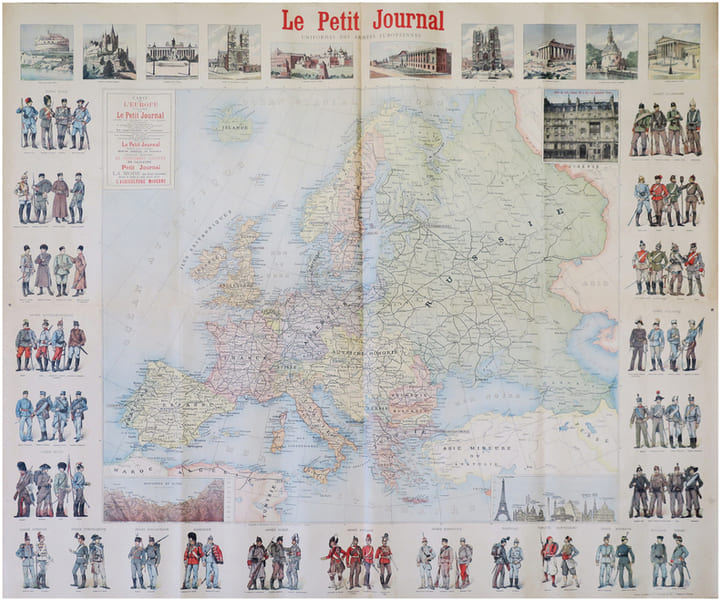  Carte de l'Europe publi&eacute;e par Le Petit Journal.. GUIBAL (A.).