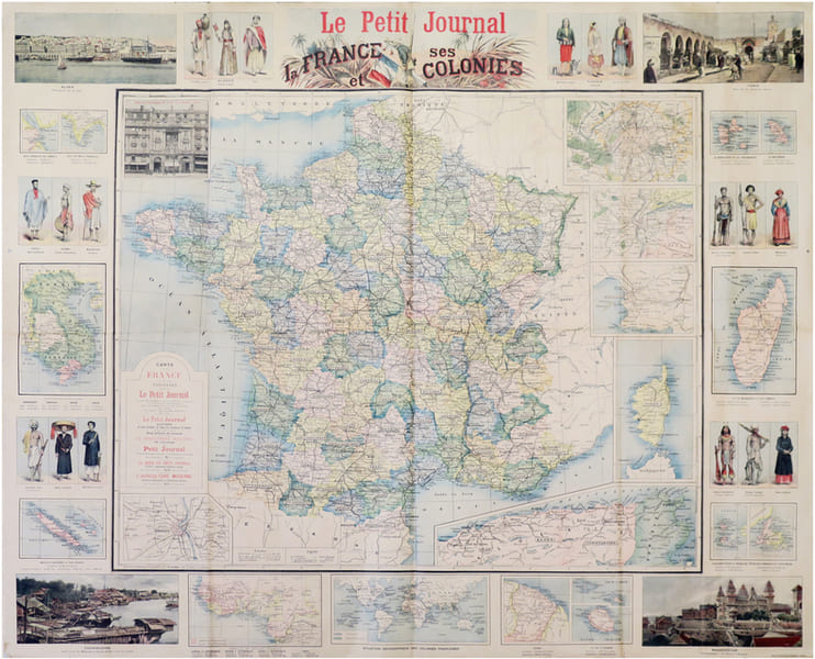  La France et ses colonies. Carte de la France et de ses colonies publi&eacute;e par Le Petit Journal d'apr&egrave;s les documents les plus r&eacute;cents.. GUIBAL (A.).