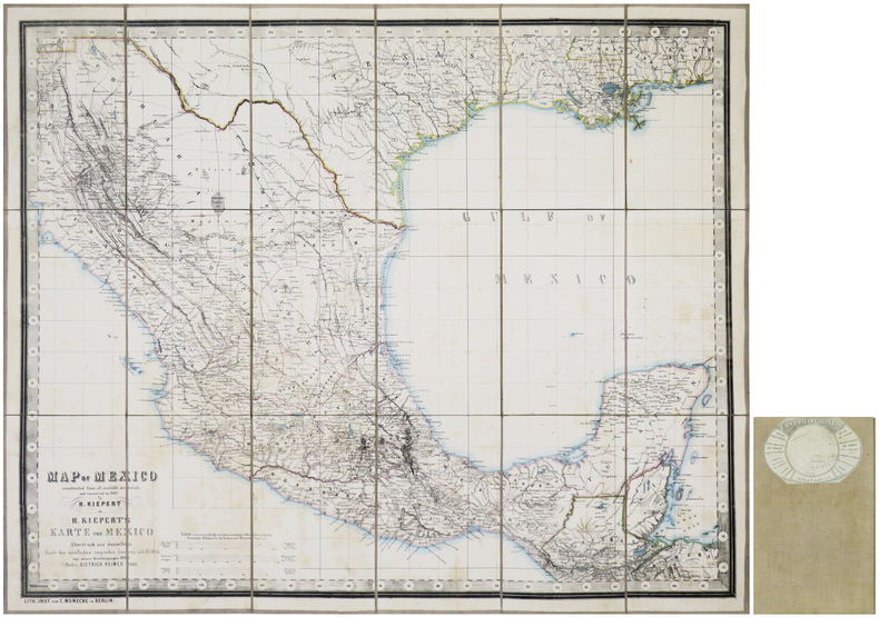  [MEXIQUE] Map of Mexico constructed from all available materials and corrected to 1862 - Karte von Mexico überdruck aus desselben Karte des ...