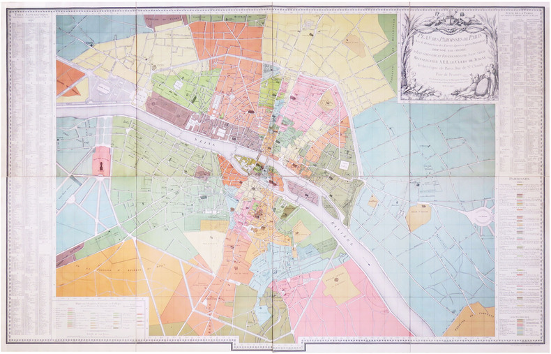  [PAROISSES] Plan des paroisses de Paris avec la distinction des parties éparses qui en dépendent, dressé par ordre d'Illustrissime et Révérendissime ...