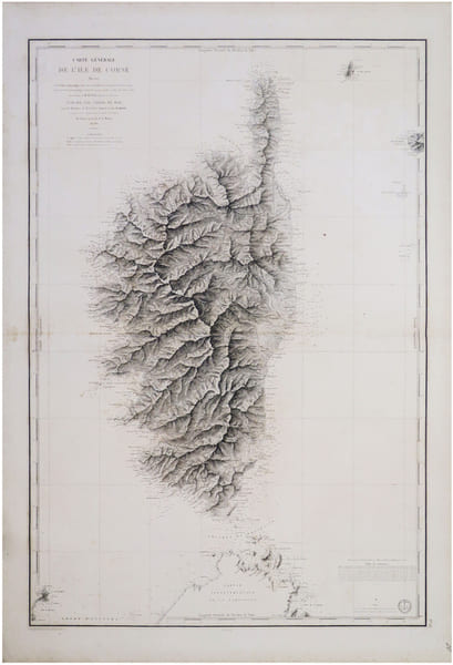  [CORSE] Carte g&eacute;n&eacute;rale de l'&icirc;le de Corse.. HELL (Anne Chr&eacute;tien Louis de).